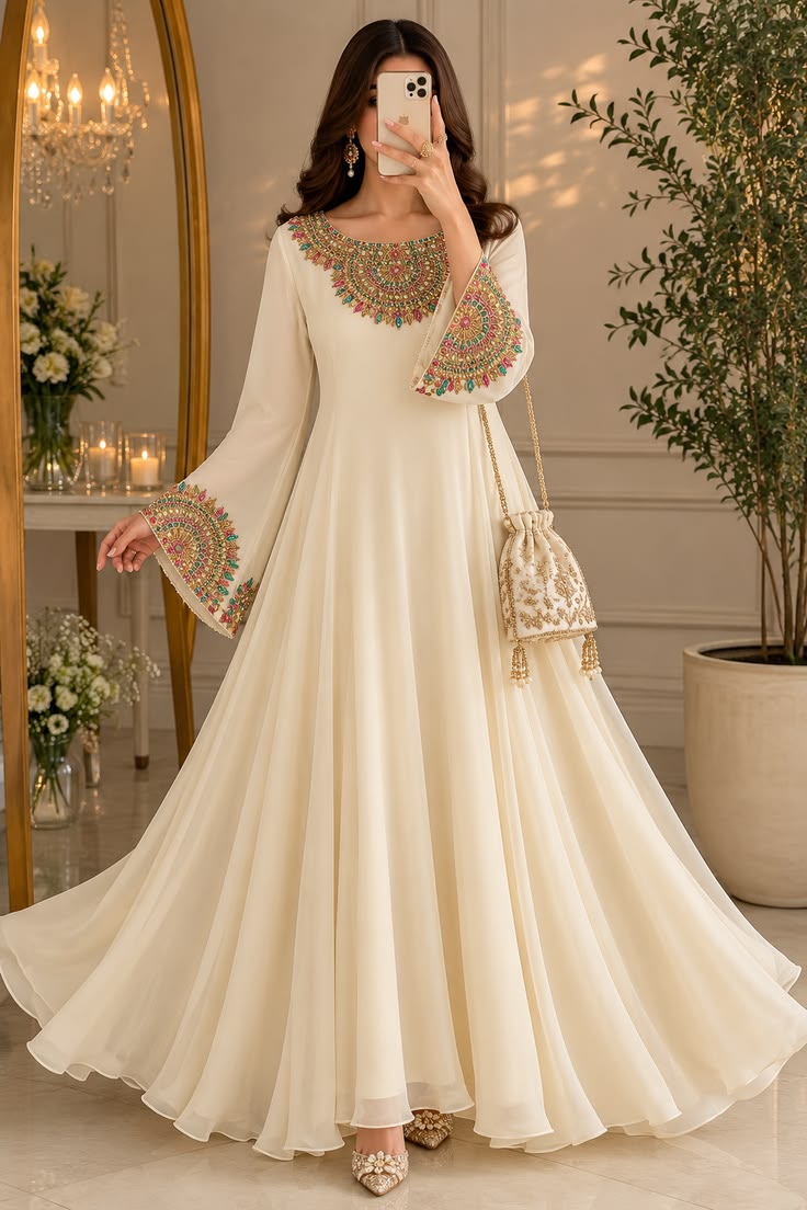 Ivory Chiffon Party Gown thumbnail 2