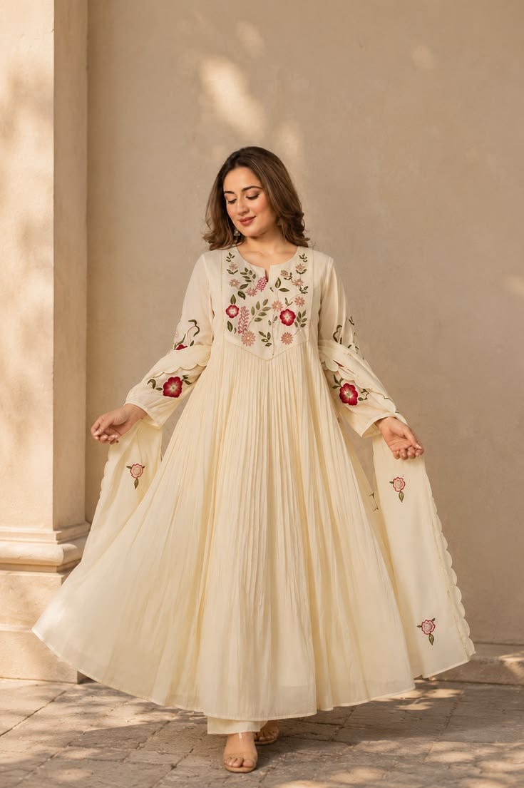 Ivory Chiffon Party Gown
