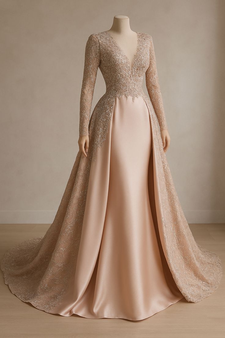 Cream Satin Evening Gown thumbnail 2