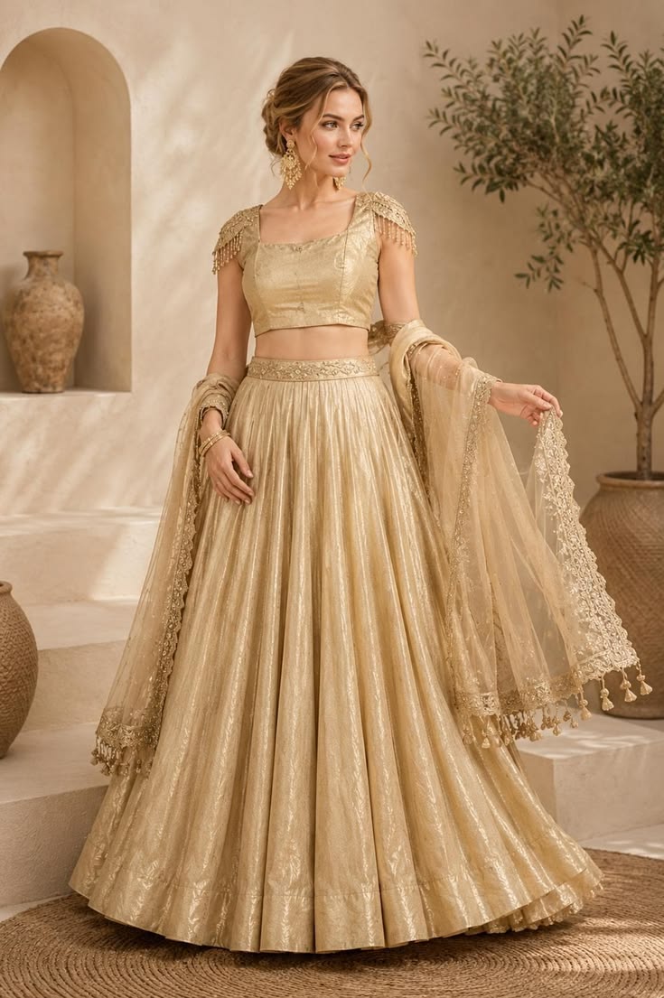 Champagne Gold Bridal Lehenga